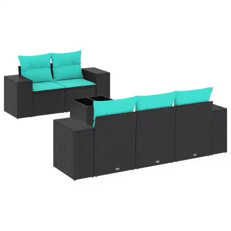 vidaXL Set Divani da Giardino 6 pz con Cuscini Marrone in Polyrattan