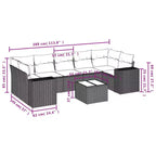 vidaXL Set Divani da Giardino 8 pz con Cuscini in Polyrattan Marrone