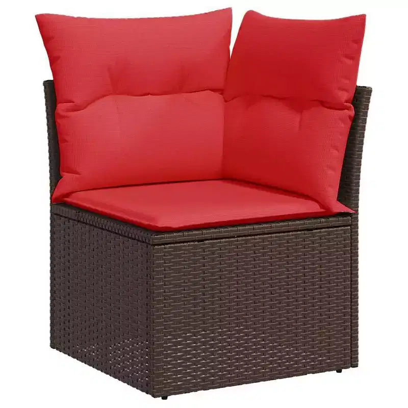vidaXL Set Divani da Giardino 8 pz con Cuscini in Polyrattan Marrone