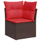 vidaXL Set Divani da Giardino 8 pz con Cuscini in Polyrattan Marrone