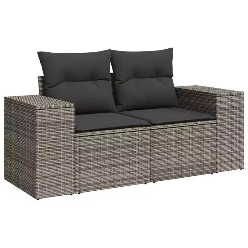 vidaXL Set Divani da Giardino 8 pz con Cuscini in Polyrattan Marrone