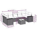 vidaXL Set Divani da Giardino 8 pz con Cuscini in Polyrattan Marrone