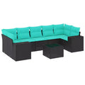 vidaXL Set Divani da Giardino 8 pz con Cuscini in Polyrattan Marrone