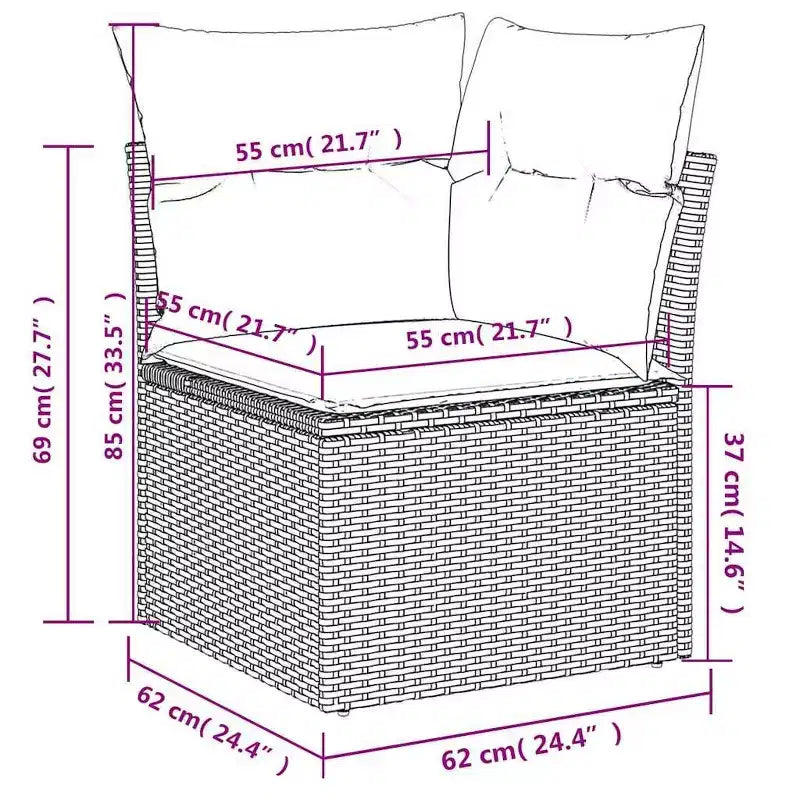 vidaXL Set Divani da Giardino 10 pz con Cuscini in Polyrattan
