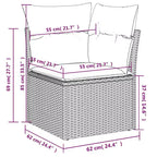 vidaXL Set Divani da Giardino 10 pz con Cuscini in Polyrattan