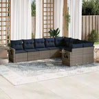 vidaXL Set Divani da Giardino 10 pz con Cuscini in Polyrattan