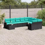 vidaXL Set Divani da Giardino 10 pz con Cuscini in Polyrattan