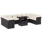 vidaXL 11 Piece Patio Sofa Set with Cushions, Poly Rattan Outdoor Sectional, Modular, Multiple Colors