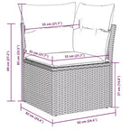 vidaXL 11 Piece Patio Sofa Set with Cushions, Poly Rattan Outdoor Sectional, Modular, Multiple Colors