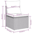 vidaXL 11 Piece Patio Sofa Set with Cushions, Poly Rattan Outdoor Sectional, Modular, Multiple Colors