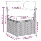 vidaXL 11 Piece Patio Sofa Set with Cushions, Poly Rattan Outdoor Sectional, Modular, Multiple Colors