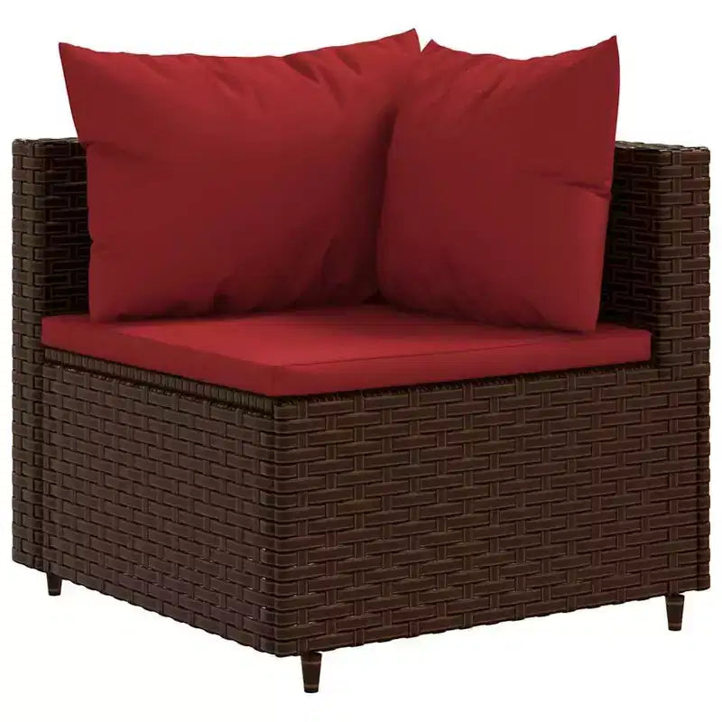 vidaXL Patio Lounge Set with Cushions Sectional Sofa Outdoor 6 Piece Poly Rattan