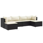vidaXL Patio Lounge Set with Cushions Sectional Sofa Outdoor 6 Piece Poly Rattan