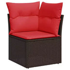 vidaXL Set Divani da Giardino con Cuscini Tavolo e Divanetti 5 pz in Polyrattan