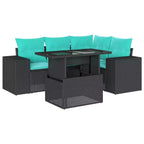 vidaXL Set Divani da Giardino con Cuscini Tavolo e Divanetti 5 pz in Polyrattan