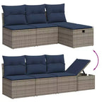 vidaXL Set Divani da Giardino Sezionali con Cuscini, 9 Pezzi, Polyrattan