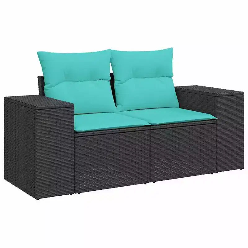 vidaXL Set Divani da Giardino Sezionali con Cuscini, 9 Pezzi, Polyrattan