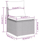 vidaXL Set Divani da Giardino 5 pz con Cuscini Grigio in Polyrattan