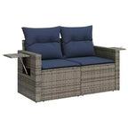 vidaXL 13 Piece Garden Sofa Set with Cushions Black Poly Rattan