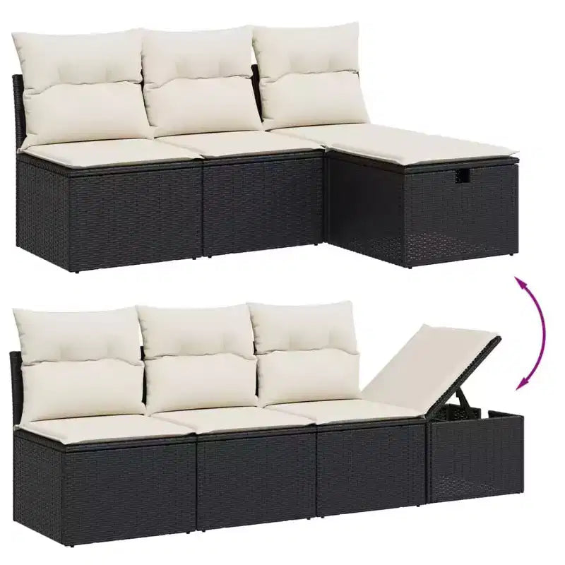 vidaXL Set Divani da Giardino 7 pz con Cuscini, Sezionale da Esterno in Polyrattan, Vari Colori, Design Modulare