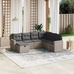vidaXL Set Divani da Giardino 7 pz con Cuscini, Sezionale da Esterno in Polyrattan, Vari Colori, Design Modulare