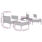 vidaXL Patio Furniture Set 5 Piece Outdoor Chair with Cushions Poly Rattan