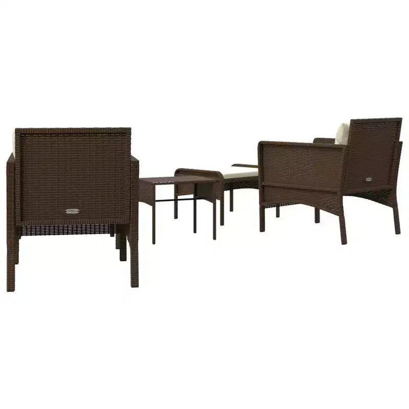 vidaXL Patio Furniture Set 5 Piece Outdoor Chair with Cushions Poly Rattan