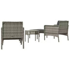 vidaXL Patio Furniture Set 5 Piece Outdoor Chair with Cushions Poly Rattan
