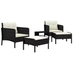 vidaXL Patio Furniture Set 5 Piece Outdoor Chair with Cushions Poly Rattan