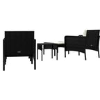 vidaXL Patio Furniture Set 5 Piece Outdoor Chair with Cushions Poly Rattan