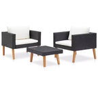 vidaXL Set da Giardino 3 pz Divano da Esterno con Tavolino Polyrattan