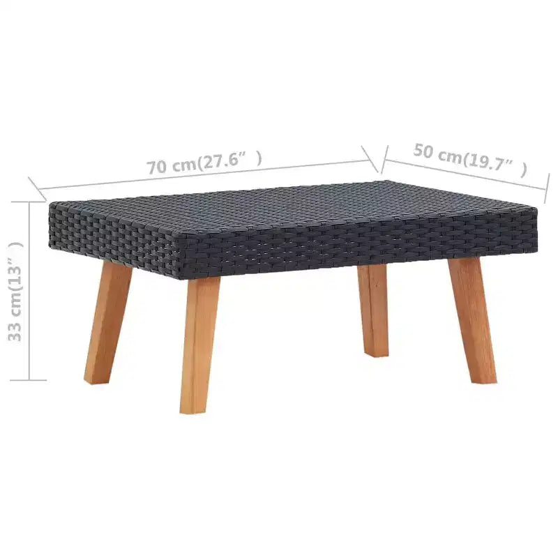 vidaXL Set da Giardino 3 pz Divano da Esterno con Tavolino Polyrattan