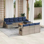 vidaXL Salotto da giardino a 11 posti con cuscini in polyrattan nero