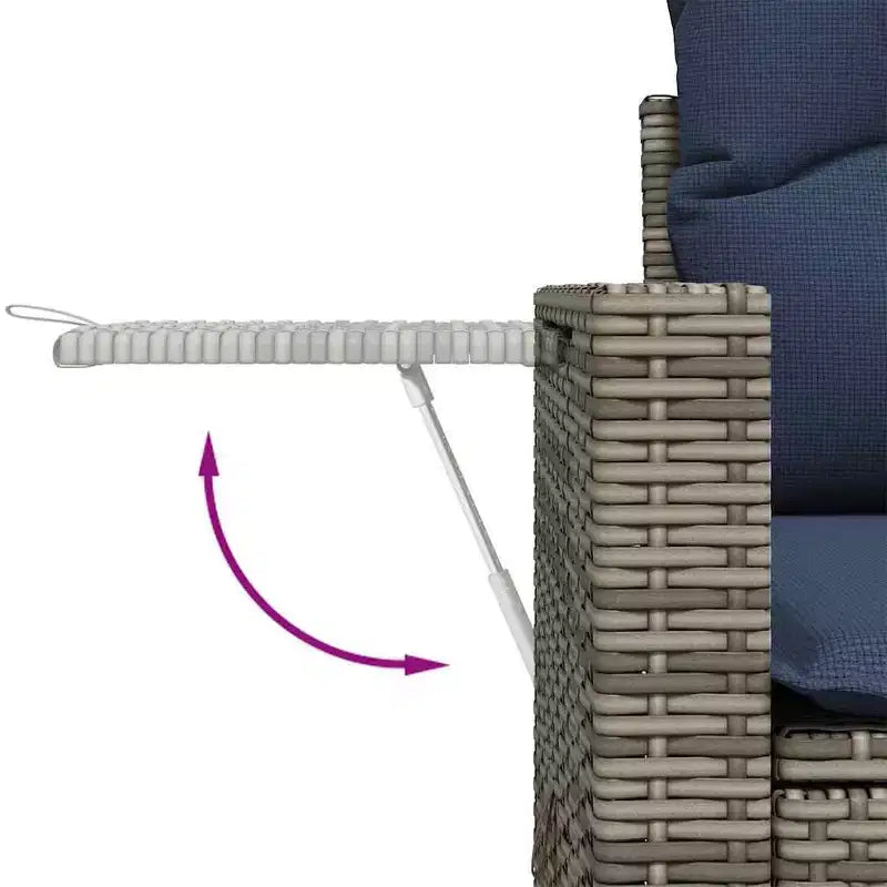 vidaXL Salotto da Giardino 9 pz con Cuscini Grigio Polyrattan
