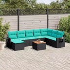 vidaXL Salotto da Giardino 9 pz con Cuscini Grigio Polyrattan