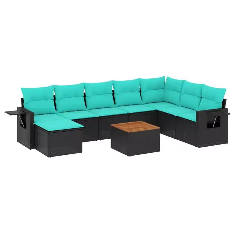 vidaXL Salotto da Giardino 9 pz con Cuscini Grigio Polyrattan
