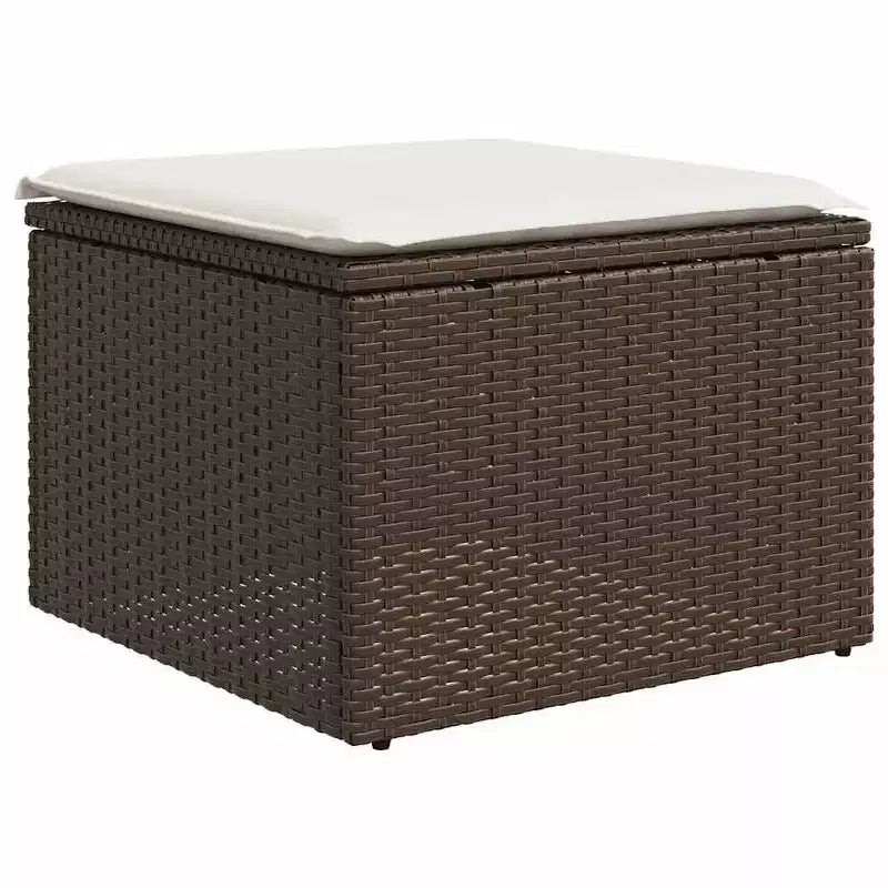 vidaXL Set Divani da Giardino 9 pz con Cuscini in Polyrattan Marrone