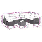 vidaXL Set Divani da Giardino 9 pz con Cuscini in Polyrattan Marrone