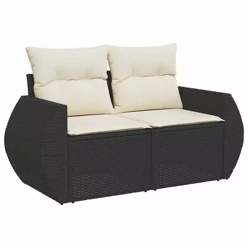 vidaXL Set Divani da Giardino 9 pz con Cuscini in Polyrattan Marrone