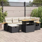 vidaXL Set Divano da Giardino 7 Pezzi con Cuscini, Sezionale Modulare da Esterno in Poly Rattan, Colori e Modelli Multipli