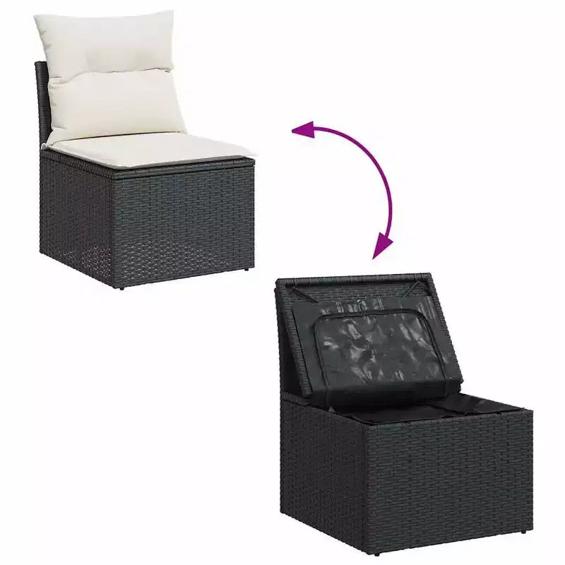 vidaXL Set Divano da Giardino 7 Pezzi con Cuscini, Sezionale Modulare da Esterno in Poly Rattan, Colori e Modelli Multipli