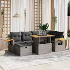 vidaXL Set Divano da Giardino 7 Pezzi con Cuscini, Sezionale Modulare da Esterno in Poly Rattan, Colori e Modelli Multipli