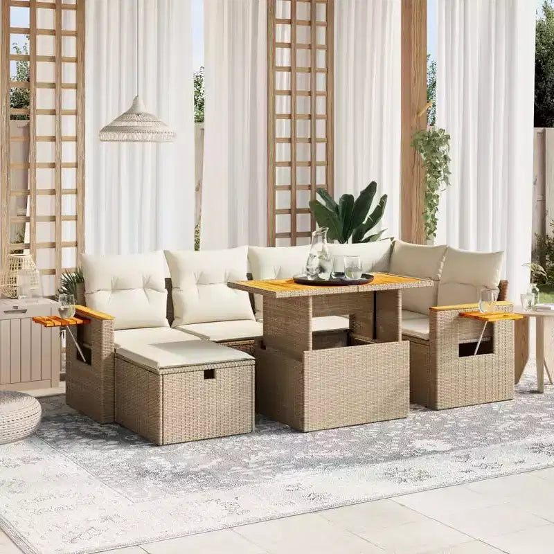 vidaXL Set Divano da Giardino 7 Pezzi con Cuscini, Sezionale Modulare da Esterno in Poly Rattan, Colori e Modelli Multipli