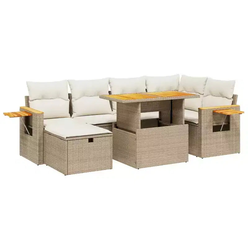 vidaXL Set Divano da Giardino 7 Pezzi con Cuscini, Sezionale Modulare da Esterno in Poly Rattan, Colori e Modelli Multipli