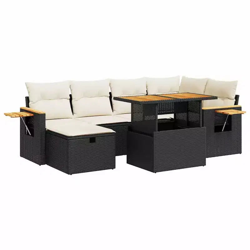 vidaXL Set Divano da Giardino 7 Pezzi con Cuscini, Sezionale Modulare da Esterno in Poly Rattan, Colori e Modelli Multipli