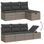 vidaXL 8 Piece Patio Sofa Set with Cushions, Poly Rattan Outdoor Sectional, Modular Design