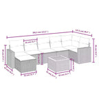 vidaXL 8 Piece Patio Sofa Set with Cushions, Poly Rattan Outdoor Sectional, Modular Design