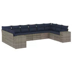 vidaXL Garden Sofa Set with Cushions Poly Rattan