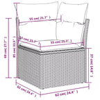 Set divano da giardino vidaXL con cuscini in polyrattan
