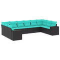 Set divano da giardino vidaXL con cuscini in polyrattan